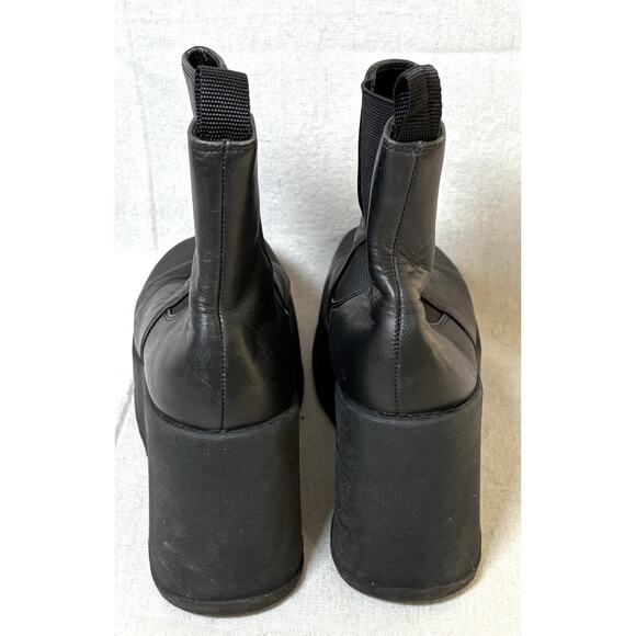 Steve Madden Y2K Black Leather Chunky Platform Chelsea Boots Womens Sz 7 - Picture 4 of 6